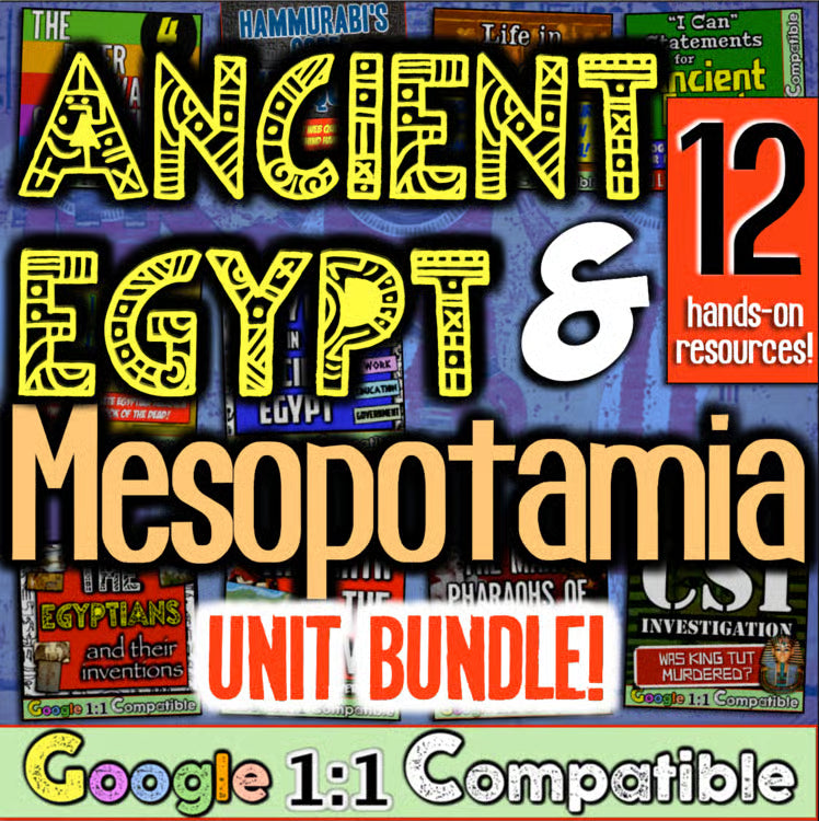Ancient Egypt Mesopotamia Unit: Worksheets, Activities, Projects, King Tut