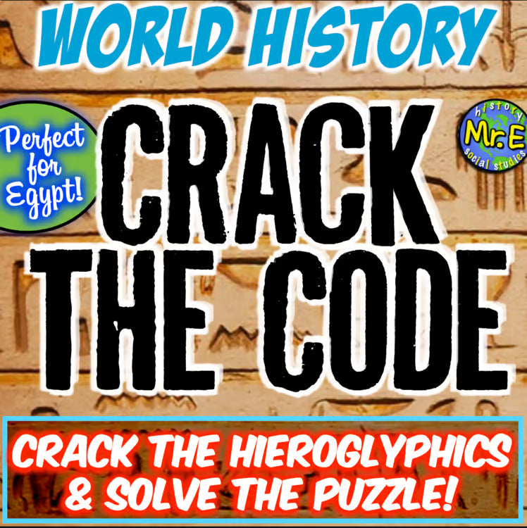 Ancient Egypt Hieroglyphics Escape Room Game Crack the Code Activity Project
