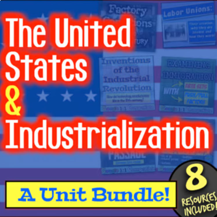 Industrial Revolution Activities and Worksheets Unit for Slavery and Industry