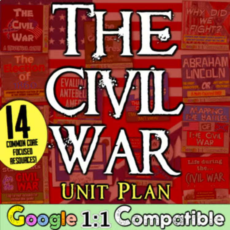 Civil War Unit: Battles Notes Worksheets Projects Events Union vs Confederacy