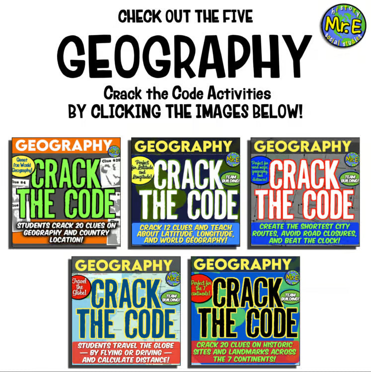 Geography Escape Room Activities Worksheet Crack the Code Latitude and Longitude