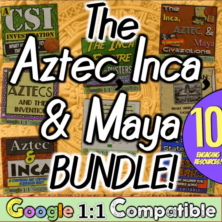Aztec Maya Inca Mesoamerica Activities Worksheets Unit World American History