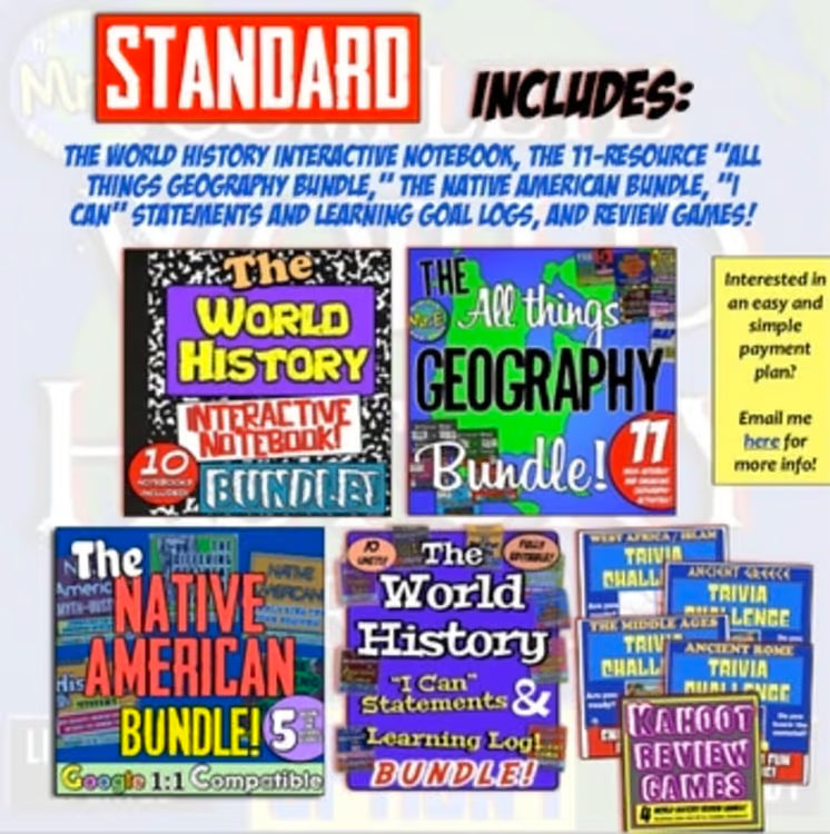 World History Ancient Civilizations Curriculum: Units, Worksheets, Activities