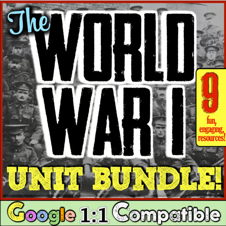 World War 1 WWI Unit: Activities, Maps, Projects, Worksheets, Trench Gas Warfare