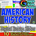 American History Digital Activity Homework Slides - 10 US History Units