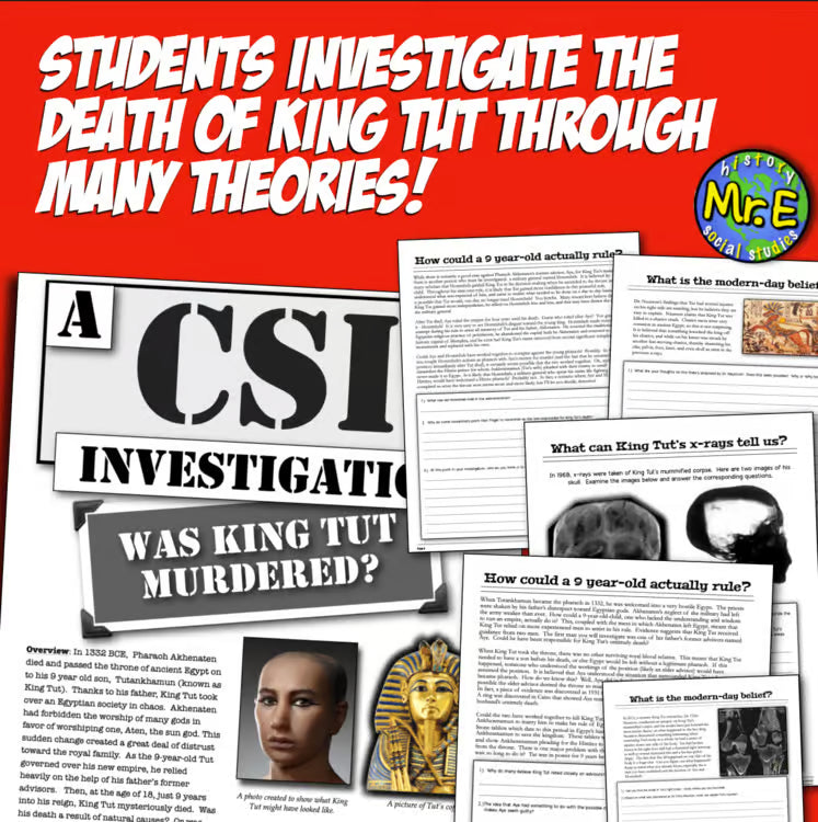 King Tut and Ancient Egypt CSI Inquiry Activity for World History Social Studies
