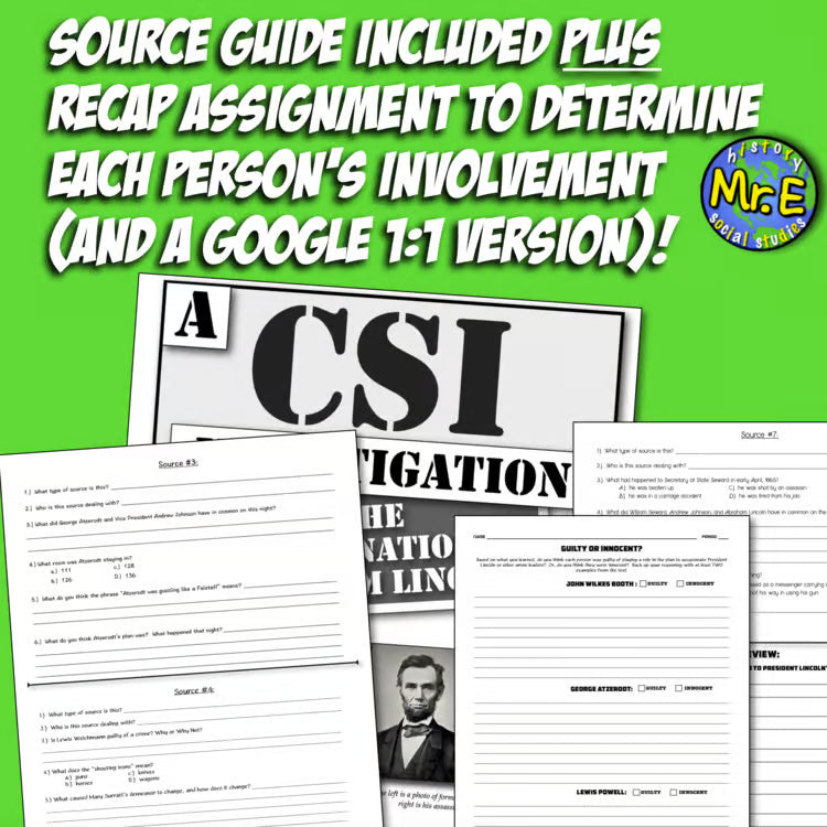 Abraham Lincoln Assassination Civil War Writing Project Reconstruction Era