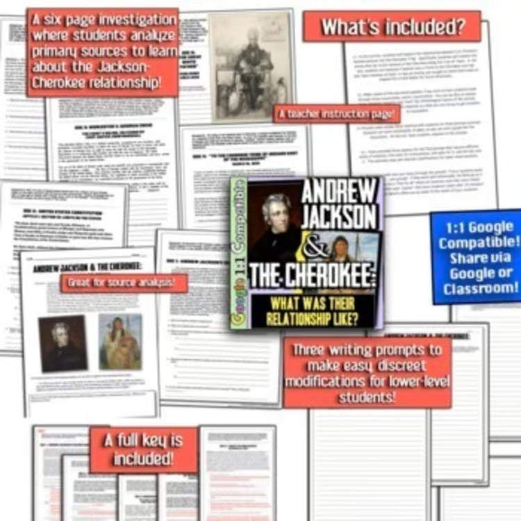 Age of Andrew Jackson Unit: Worksheets Activities Trail of Tears Nullification
