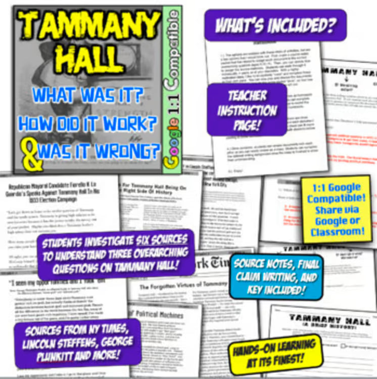 Progressive Era Gilded Age Unit: Activities, Worksheets, Projects, DBQs