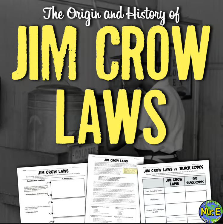 Jim Crow Laws Reconstruction Era: Reading Activity and Primary Source Analysis