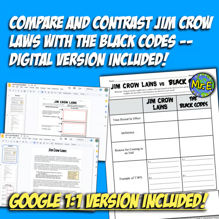 Jim Crow Laws Reconstruction Era: Reading Activity and Primary Source Analysis