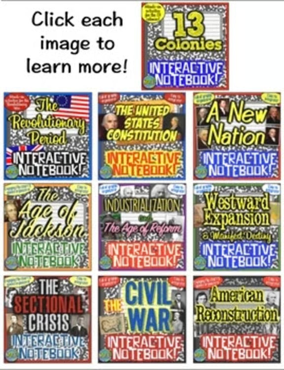 Social Studies American History Interactive Notebooks: Maps Worsheets Activities