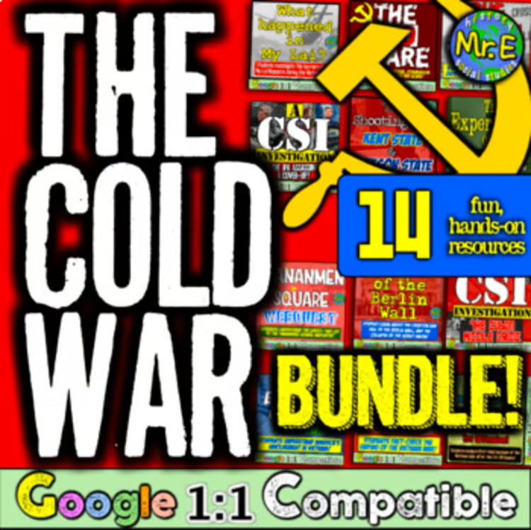 Cold War Unit: Worksheets Activities Vietnam Korean War Berlin Wall Red Scare