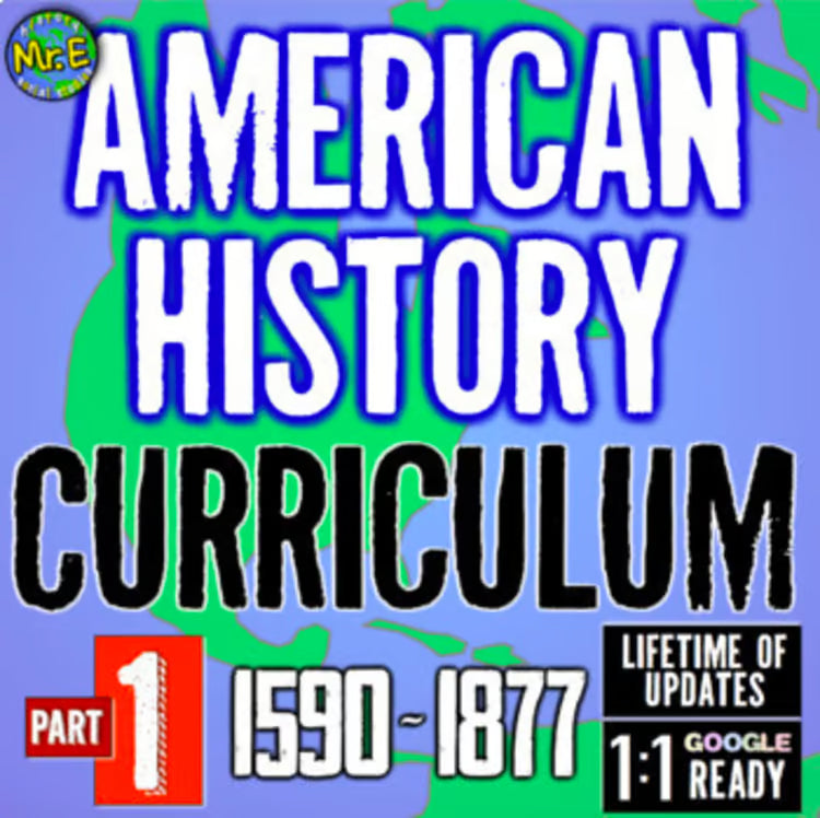 American US History Curriculum Part 1: Worksheets, Activities, Units, Projects