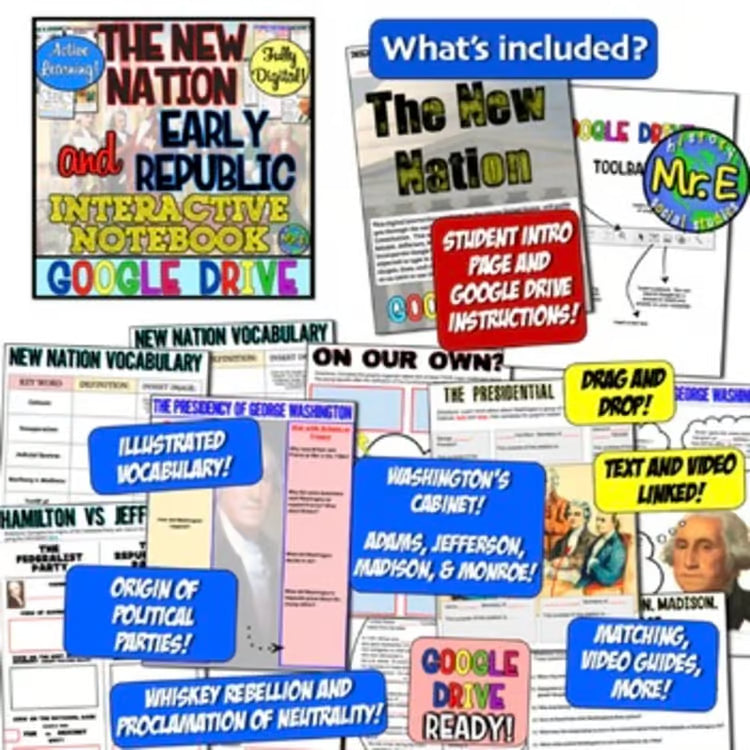 American US History DIGITAL Interactive Notebook Activities and Projects