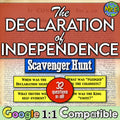 Declaration of Independence American Revolution Scavenger Hunt Worksheet Lesson