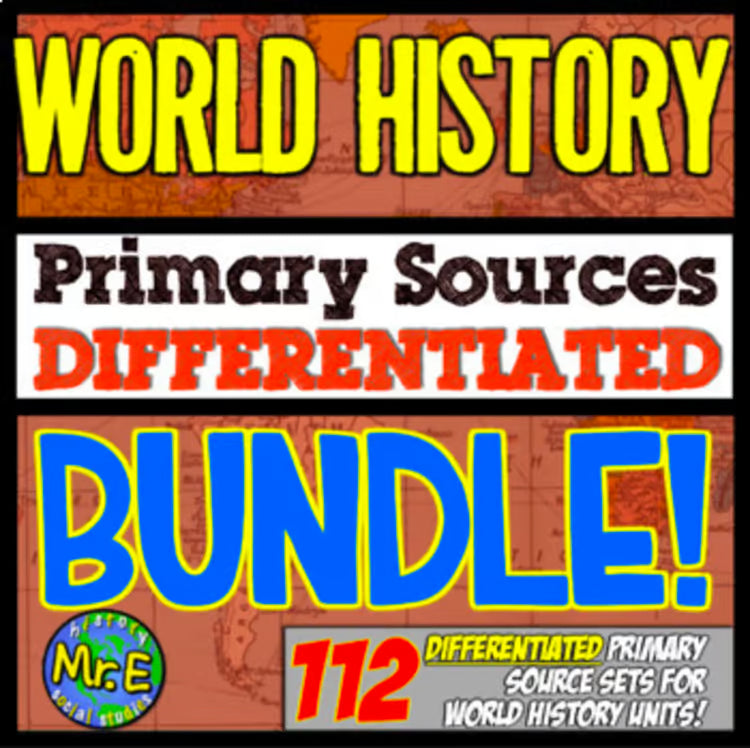 World History Ancient Civilizations Primary Sources Reading Passages Activities