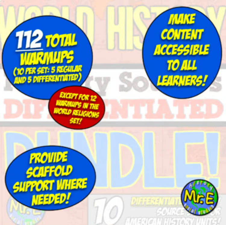 World History Ancient Civilizations Primary Sources Reading Passages Activities