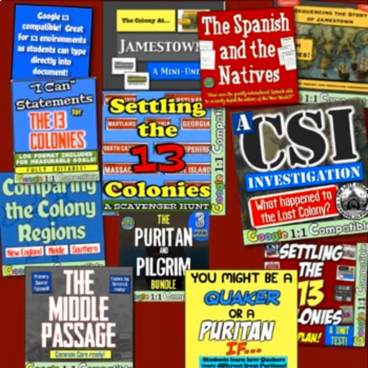 13 Colonies and Colonial America Student Activities Unit Bundle