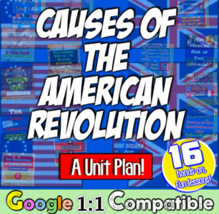 Causes of the American Revolution Revolutionary War Worksheets Activities Unit