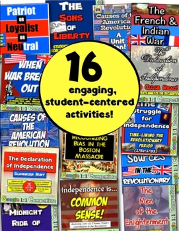 Causes of the American Revolution Revolutionary War Worksheets Activities Unit