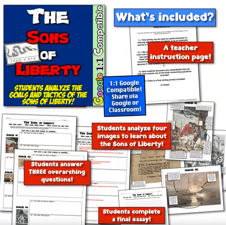 Causes of the American Revolution Revolutionary War Worksheets Activities Unit
