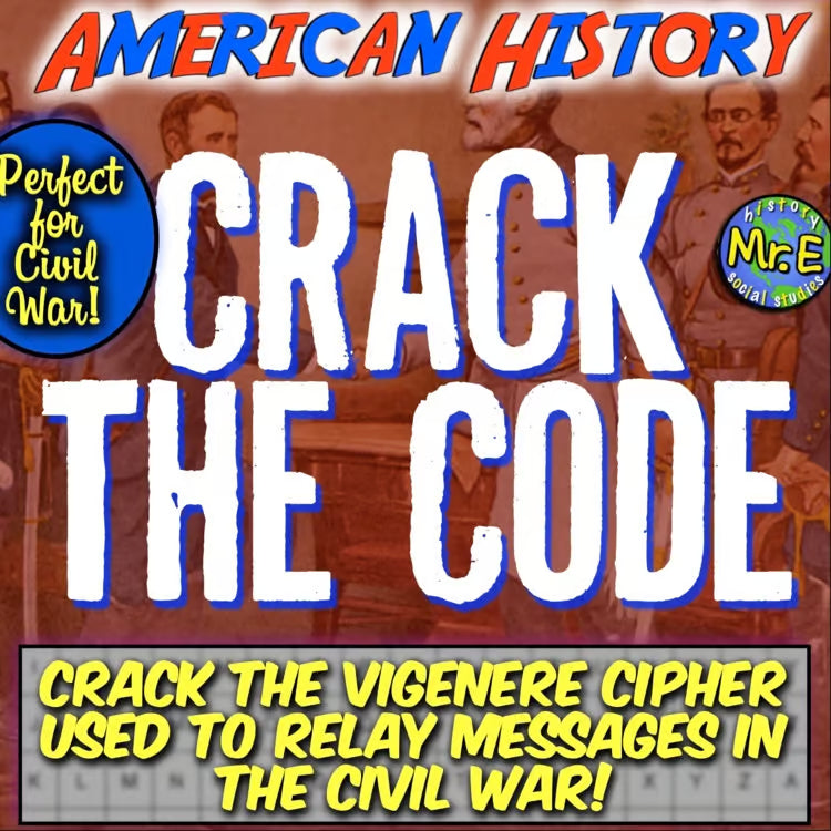 Civil War Escape Room Project Activity: Team Up to Crack Vigenère Cipher!