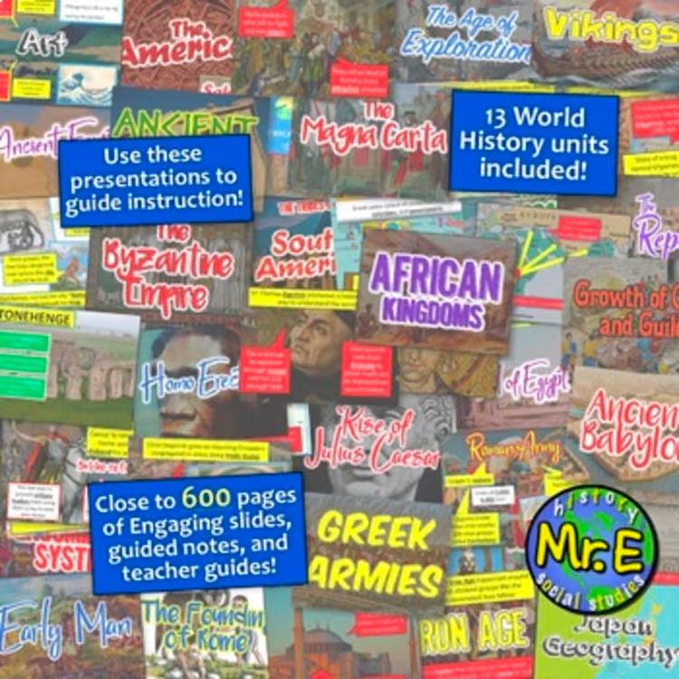 World History Part 1 Ancient Medieval Civilizations PowerPoint Notes Activities