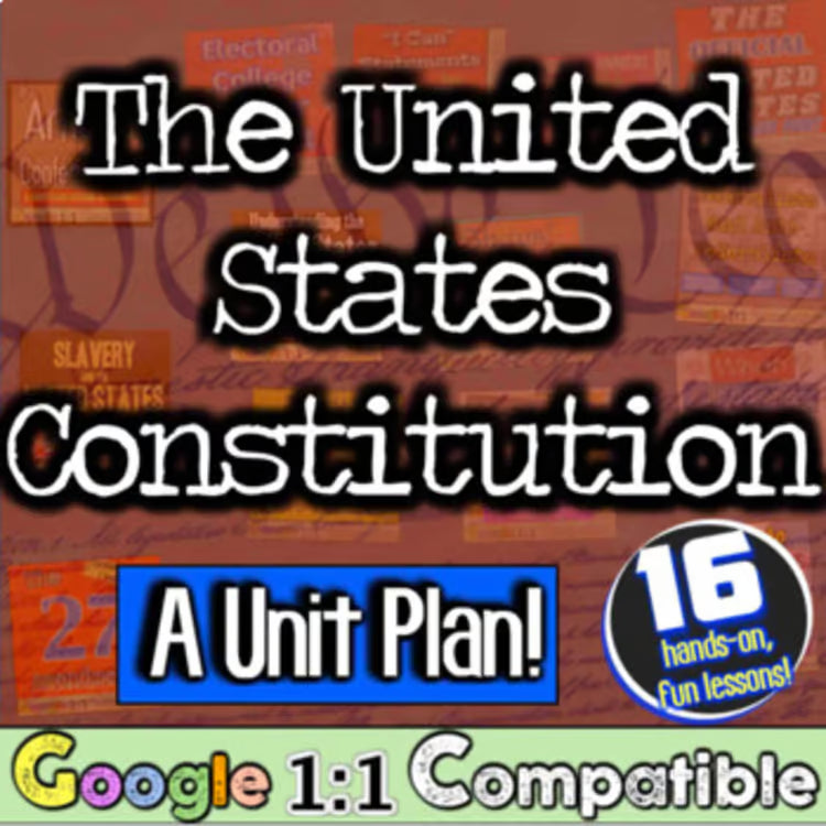 US Constitution Unit: Activities Worksheets, Projects, Bill of Rights, Elections