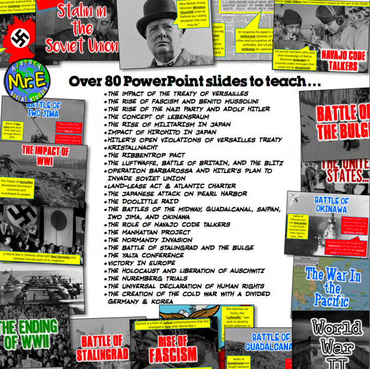 World War 2 WW2 Guided Notes and Unit PowerPoint PLUS Teacher Guide