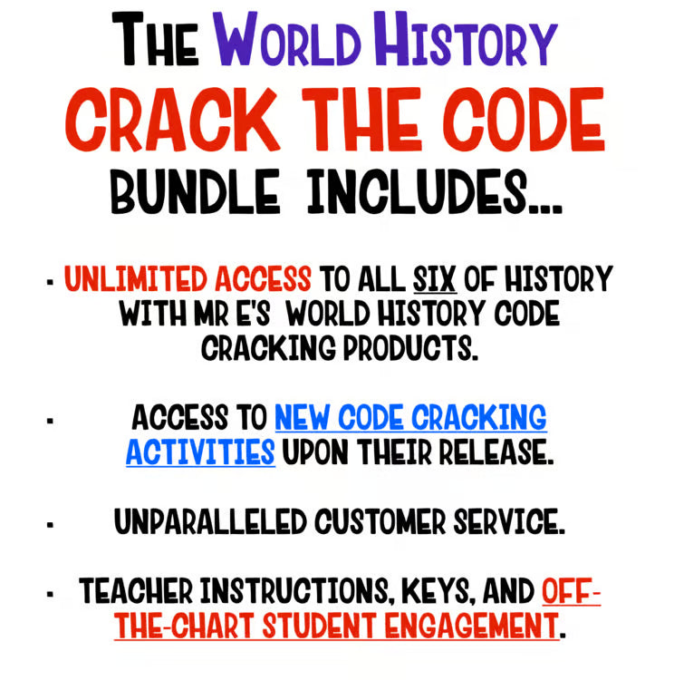 World History Escape Room Bundle | 6 Escape Room Activities for World History