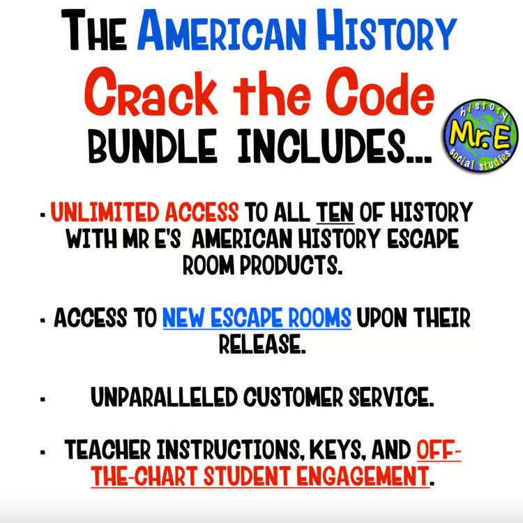 American US History Escape Room Activities: 10 History Escape Rooms Projects