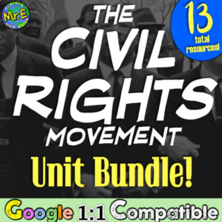 Civil Rights Movement: Activities Worksheets Projects Unit Resource Bundle