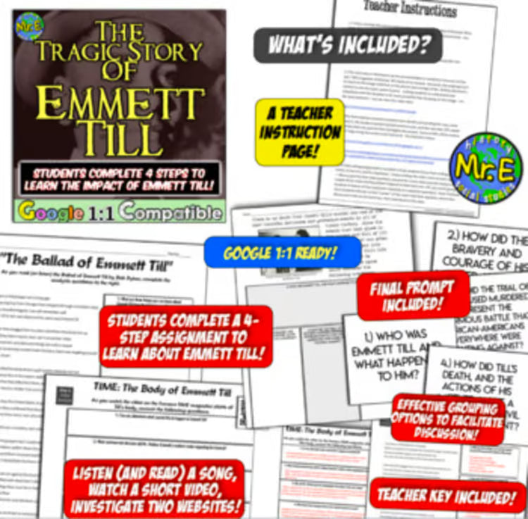 Civil Rights Movement: Activities Worksheets Projects Unit Resource Bundle