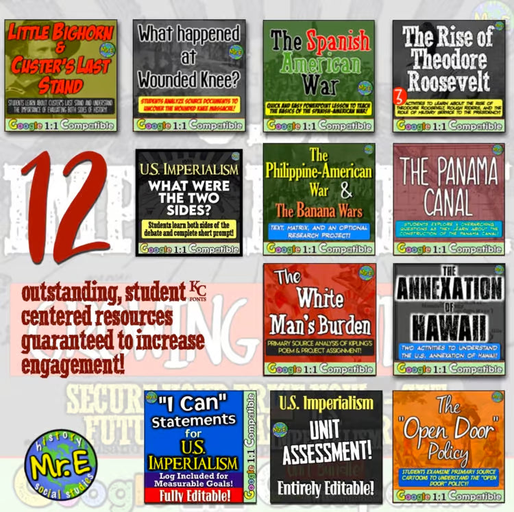 American Imperialism Activities Unit Plan | 12 Resources for US Imperialism