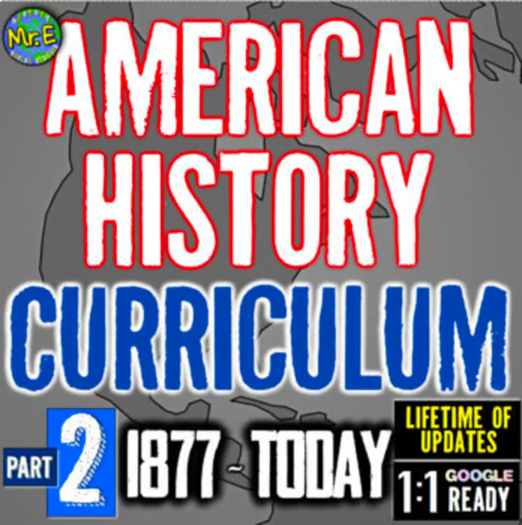 American US History Curriculum Part 2: Units, Projects, Worksheets, Activities