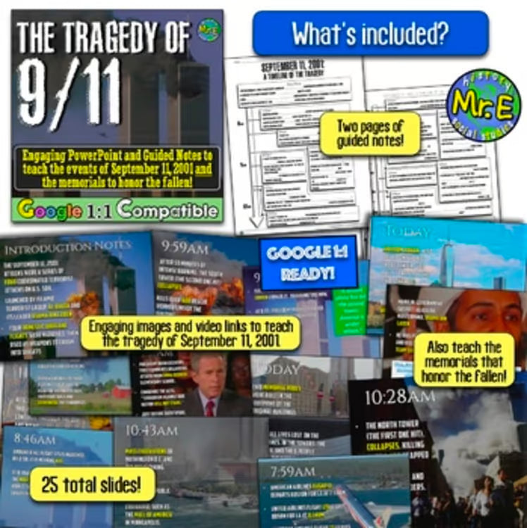 Modern America Unit: Activities, Worksheets, 9/11, Watergate, Ronald Reagan