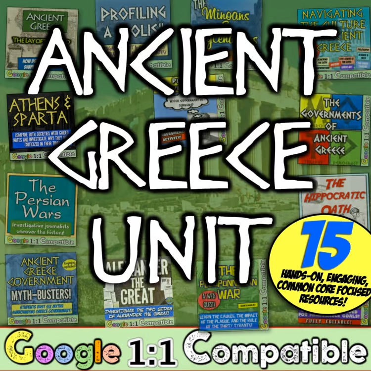 Ancient Greece Civilizations Unit: Maps Activities Lessons Mythology Geography