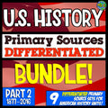 American History Modern Primary Sources: Differentiated Activities Worksheets