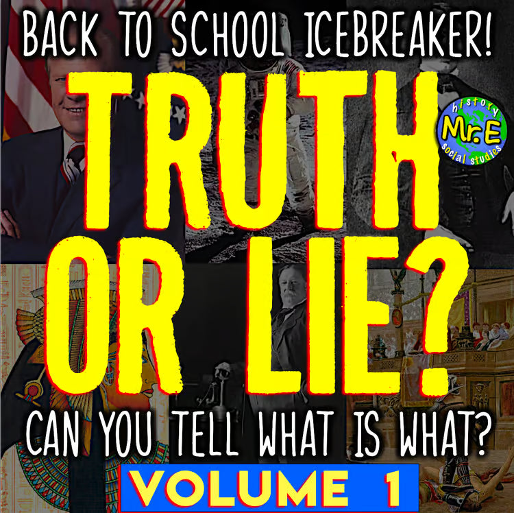 Social Studies Back to School First Day Activity for American and World History