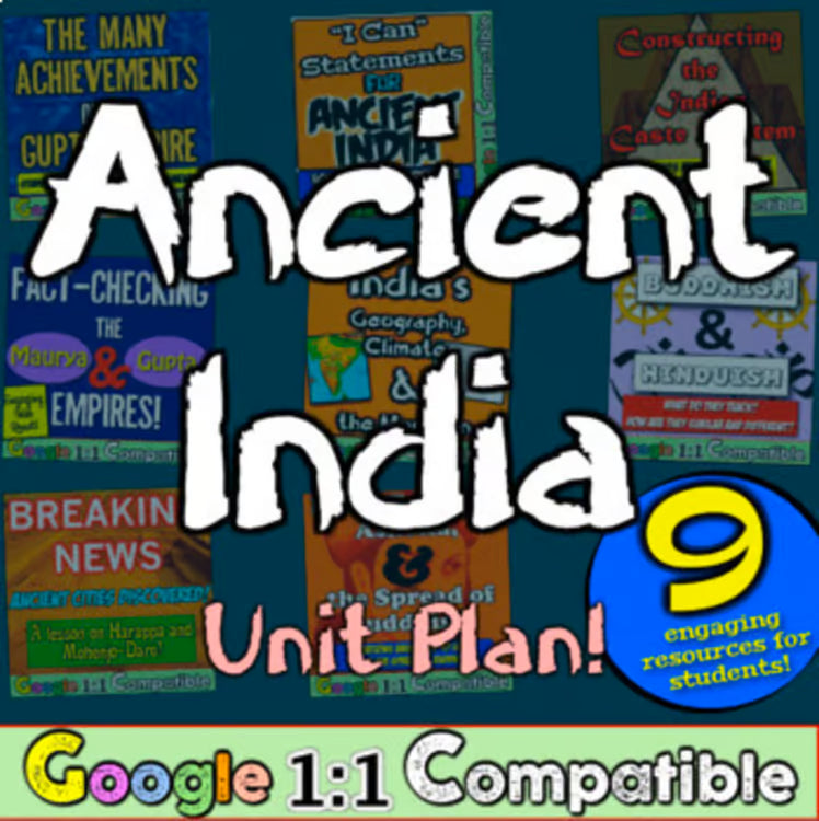 Ancient India Ancient Civilizations Unit: Worksheet Activities Hinduism Buddhism