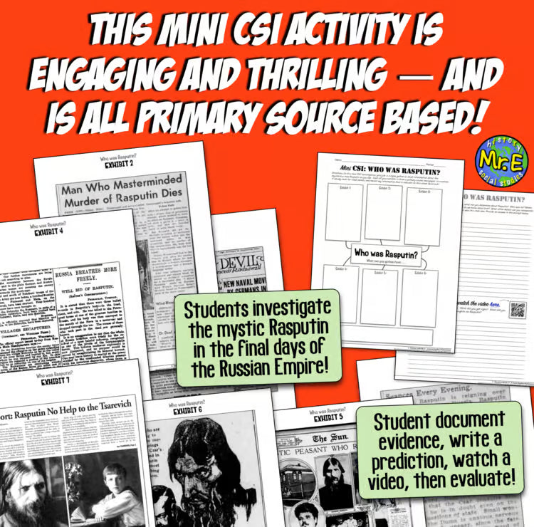 Russian Bolshevik Revolution Unit: Communism, Red Scare, Activities, Worksheets