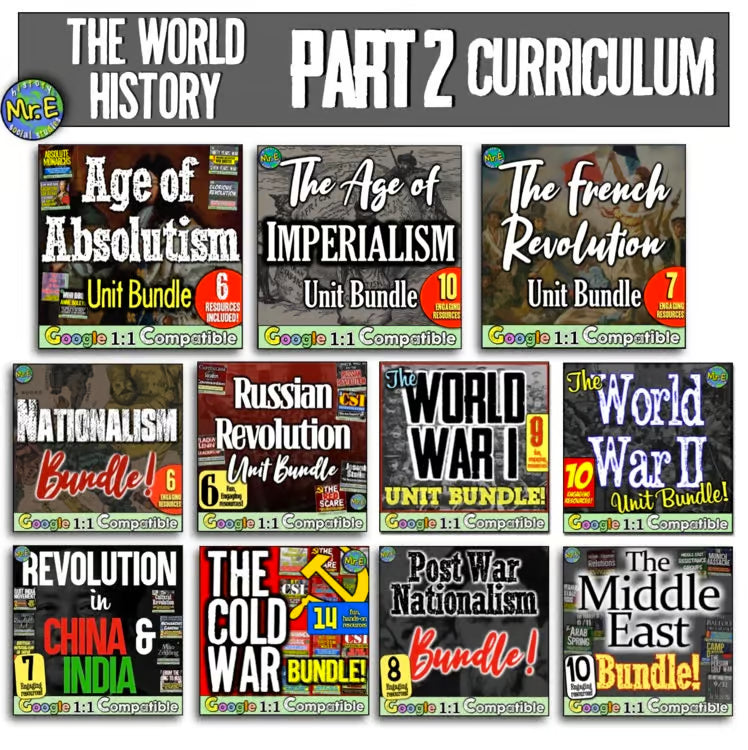 World History Curriculum Part 2: Units, Projects, Activities, Worksheets
