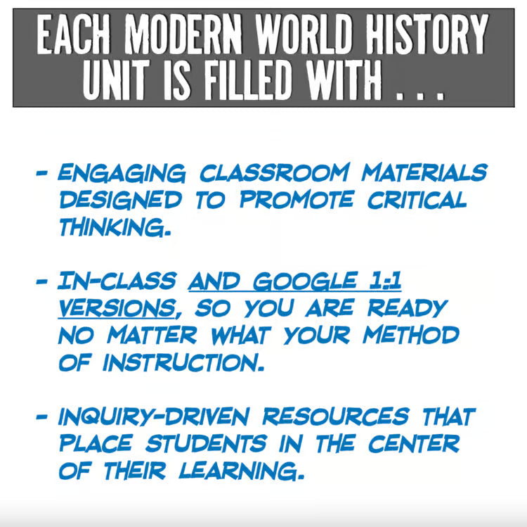 World History Curriculum Part 2: Units, Projects, Activities, Worksheets