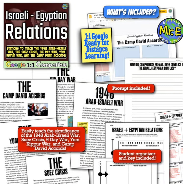 Middle East Unit: Activities, Worksheets, Israel, Hamas, Egypt, 9/11