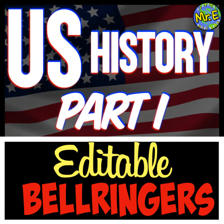American US History Warmups Bellringers Activities: US History Part 1 Warmups