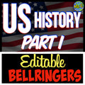 American US History Warmups Bellringers Activities: US History Part 1 Warmups