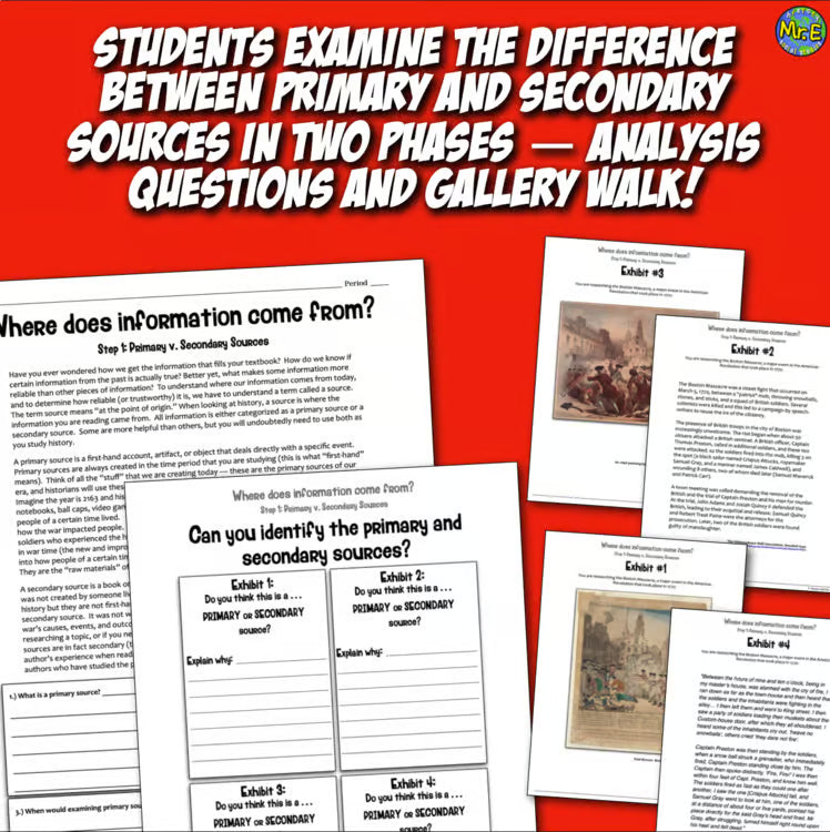 Primary and vs Secondary Source Activity | Where does information come from?