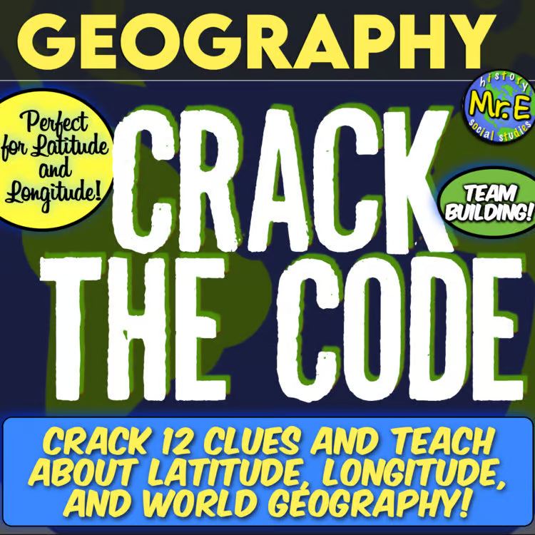 Geography Escape Room Latitude and Longitude Activity Fun Game