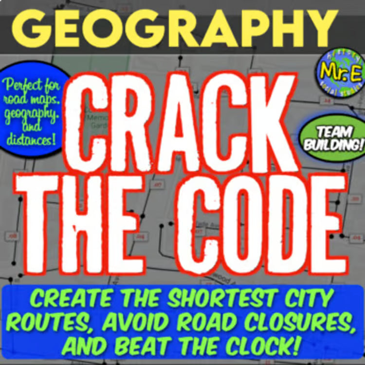 Road Maps and Directions Geography Escape Room Activity Game Project
